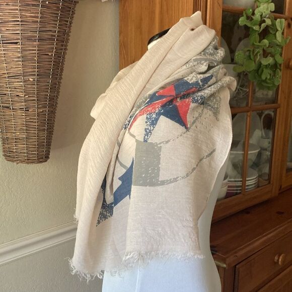 Nautical Print Lightweight Spring Summer Scarf - Picture 7 of 9